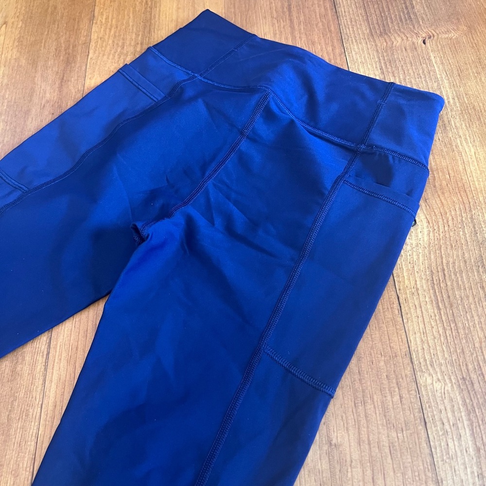 Victoria Sport Navy Blue High‎ Waist Pocket Leggings Women's Size S Athletic A8
